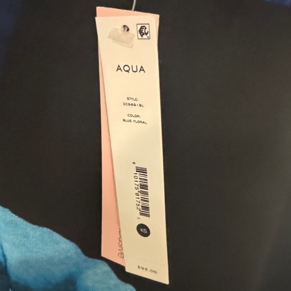 NWT Aqua Blue Mesh Floral Maxi Dress size   XS - Picture 3 of 8